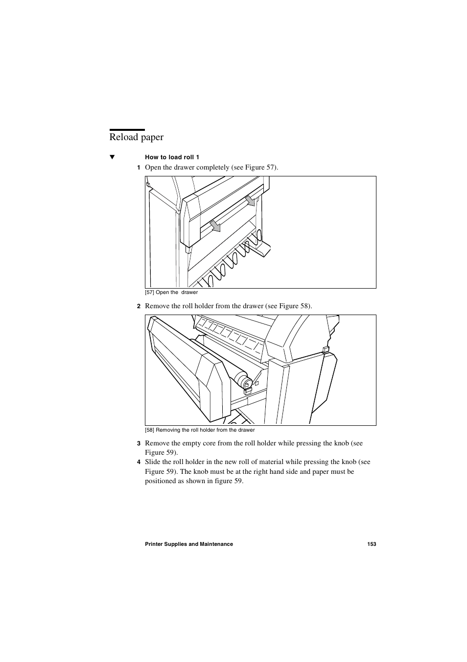 Reload paper, Reload paper 153 | IBM Oce TDS400 User Manual | Page 153 / 239