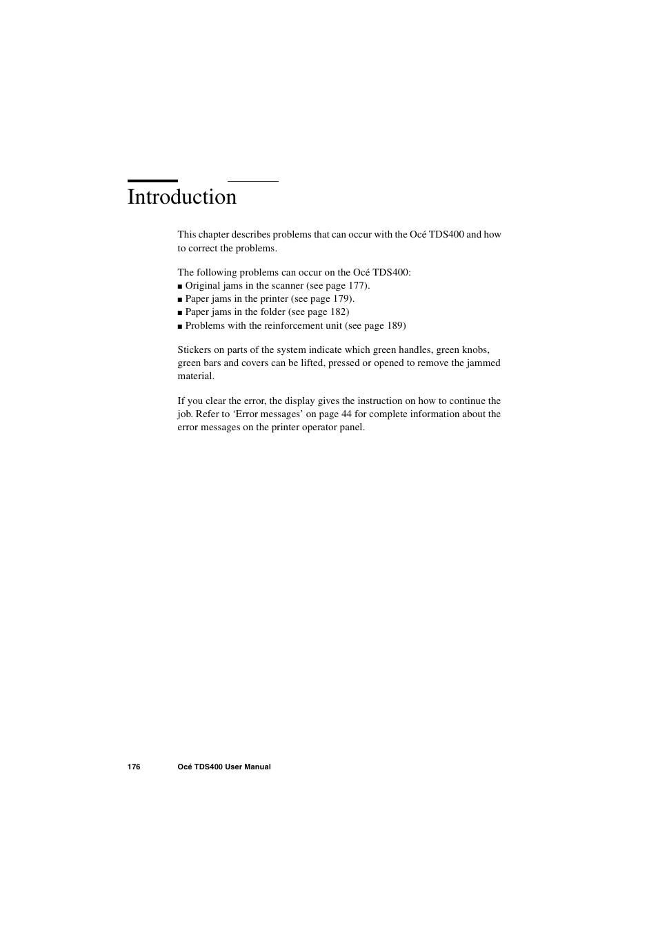 Introduction, Introduction 176 | IBM Oce TDS400 User Manual | Page 176 / 239