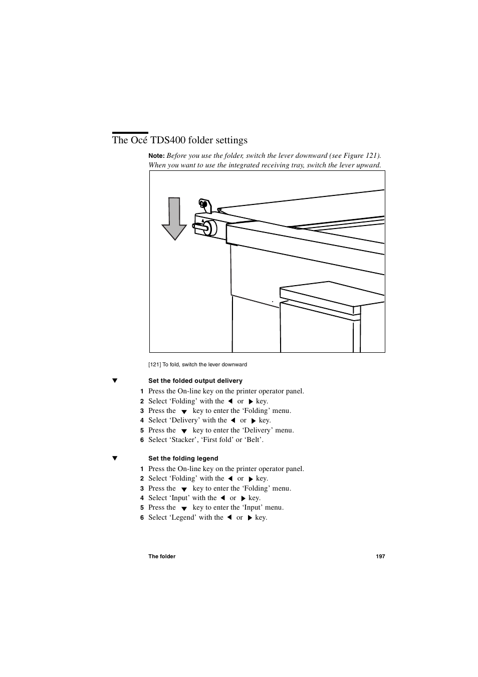 The océ tds400 folder settings, The océ tds400 folder settings 197 | IBM Oce TDS400 User Manual | Page 197 / 239