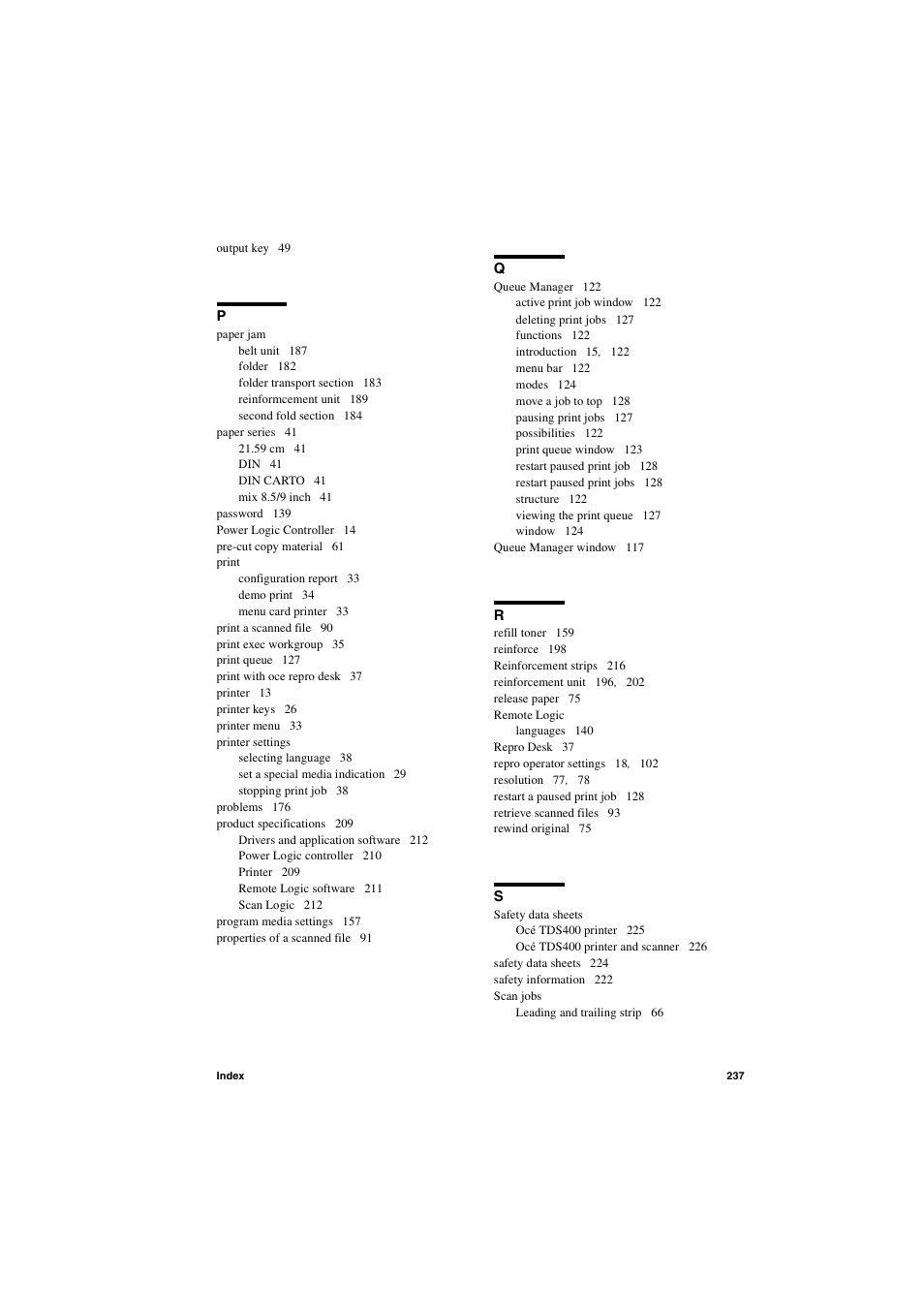 IBM Oce TDS400 User Manual | Page 237 / 239