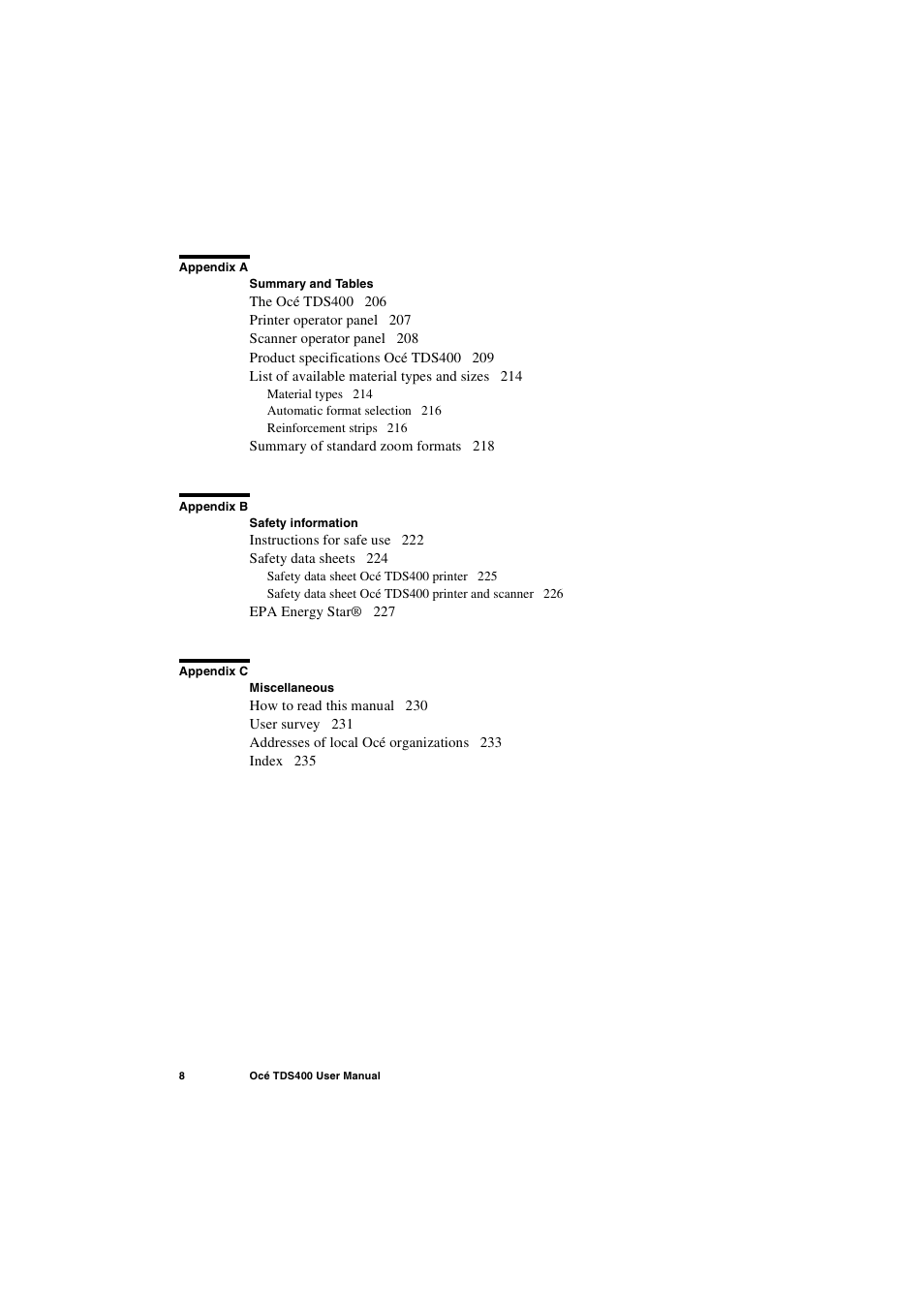 IBM Oce TDS400 User Manual | Page 8 / 239