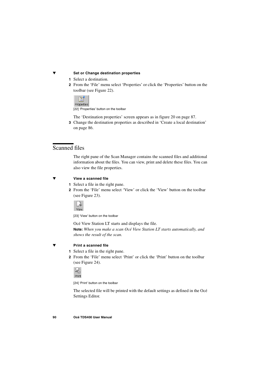 Scanned files, Scanned files 90 | IBM Oce TDS400 User Manual | Page 90 / 239