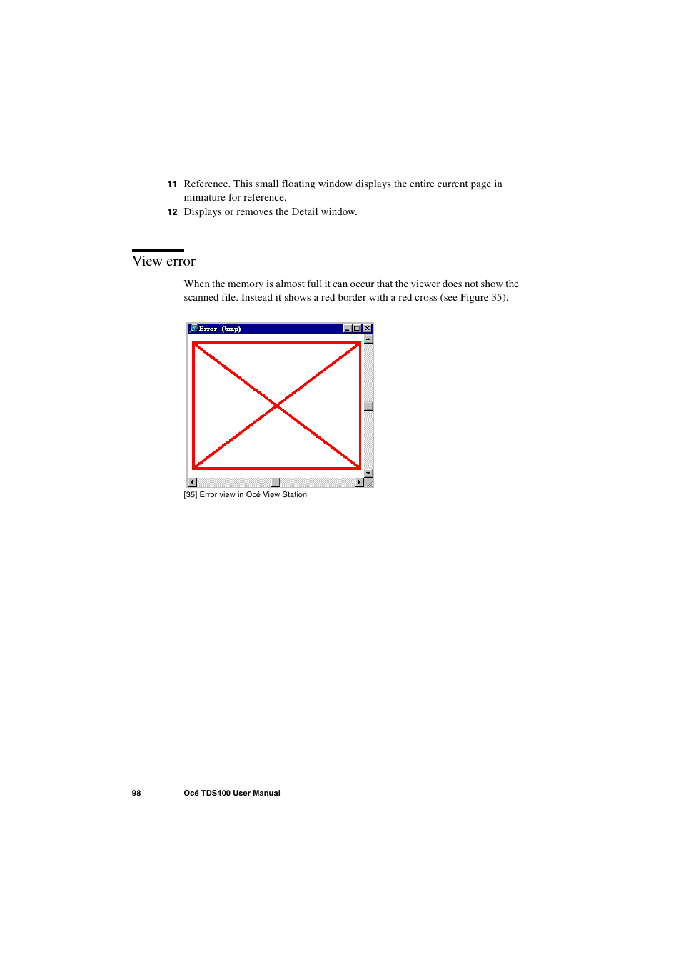 View error, View error 98 | IBM Oce TDS400 User Manual | Page 98 / 239