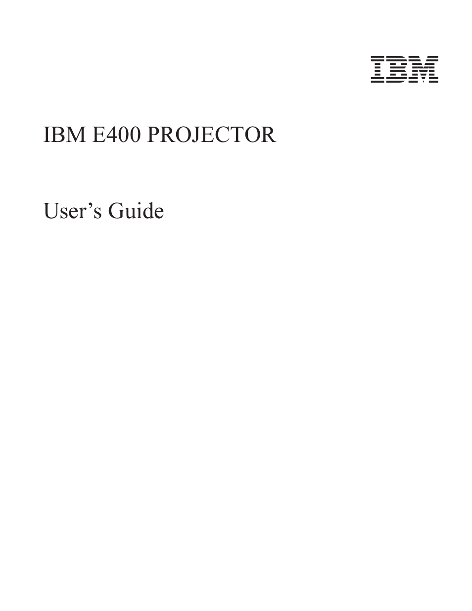 IBM E400 User Manual | 74 pages