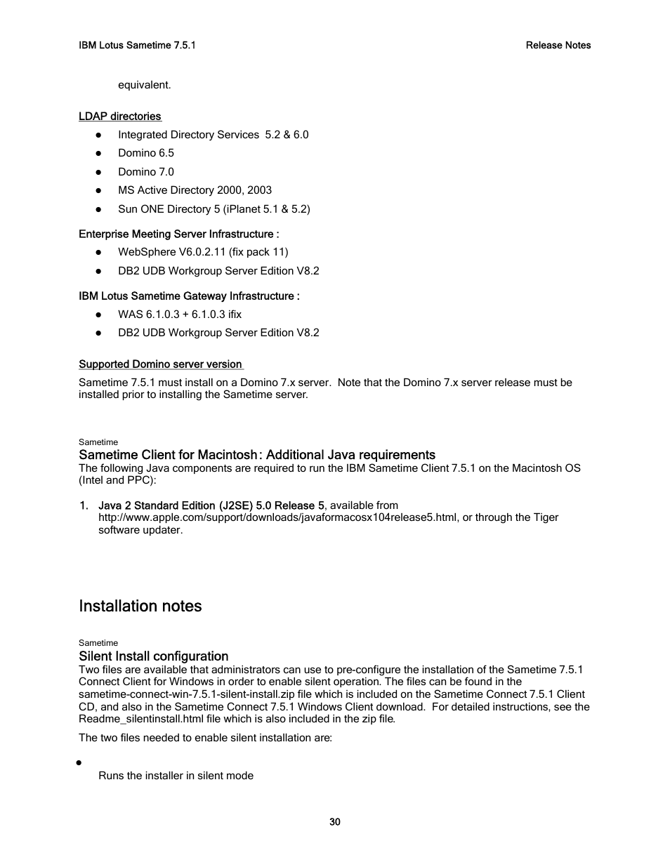 Installation notes, Silent install configuration | IBM G325-2585-02 User Manual | Page 36 / 90