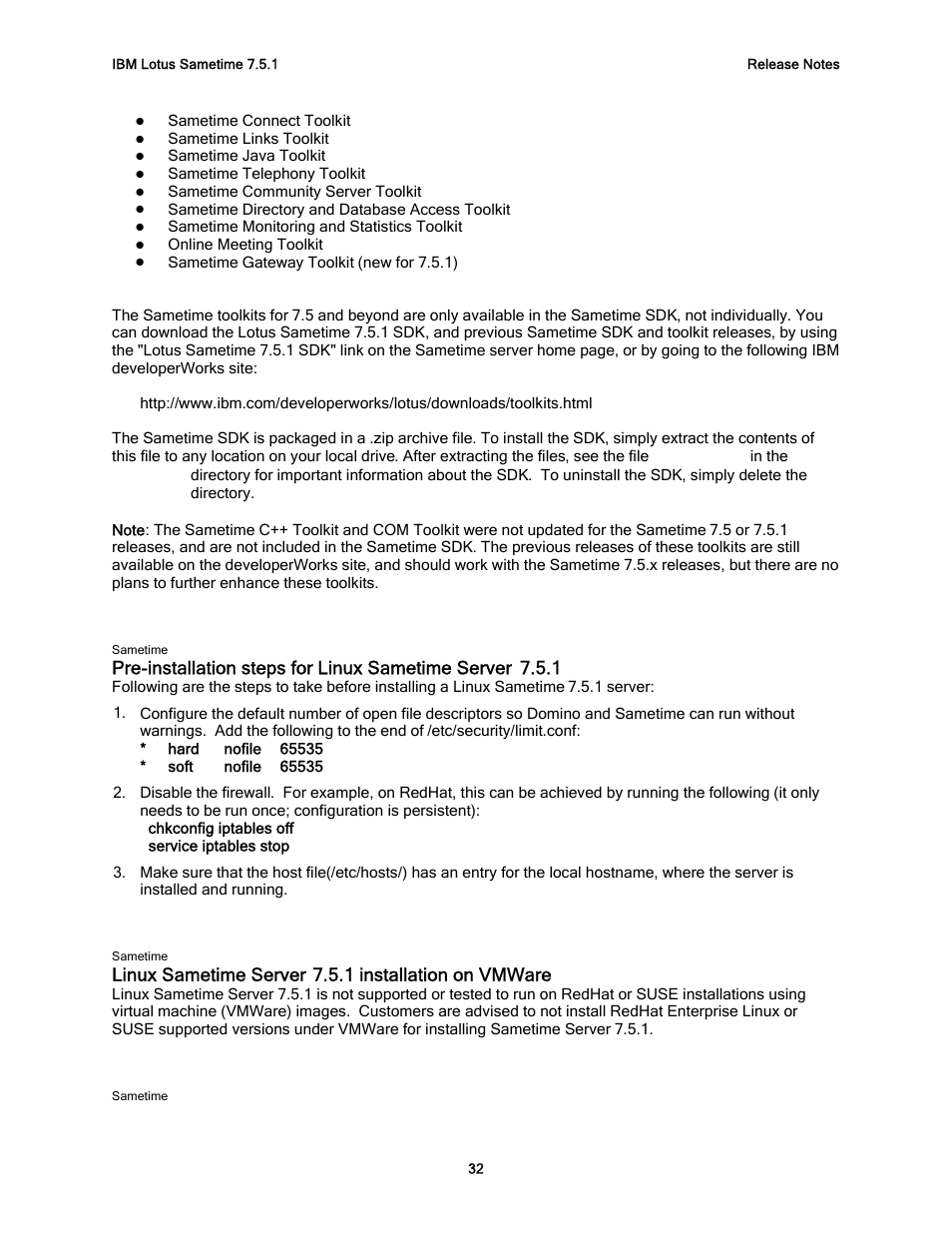 Linux sametime server 7.5.1 installation on vmware | IBM G325-2585-02 User Manual | Page 38 / 90