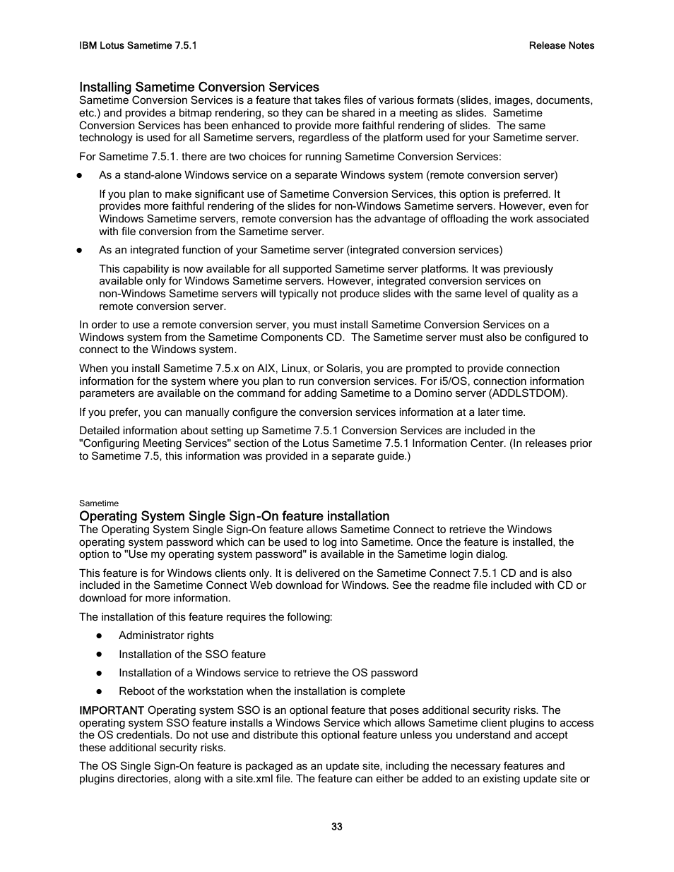 Installing sametime conversion services | IBM G325-2585-02 User Manual | Page 39 / 90