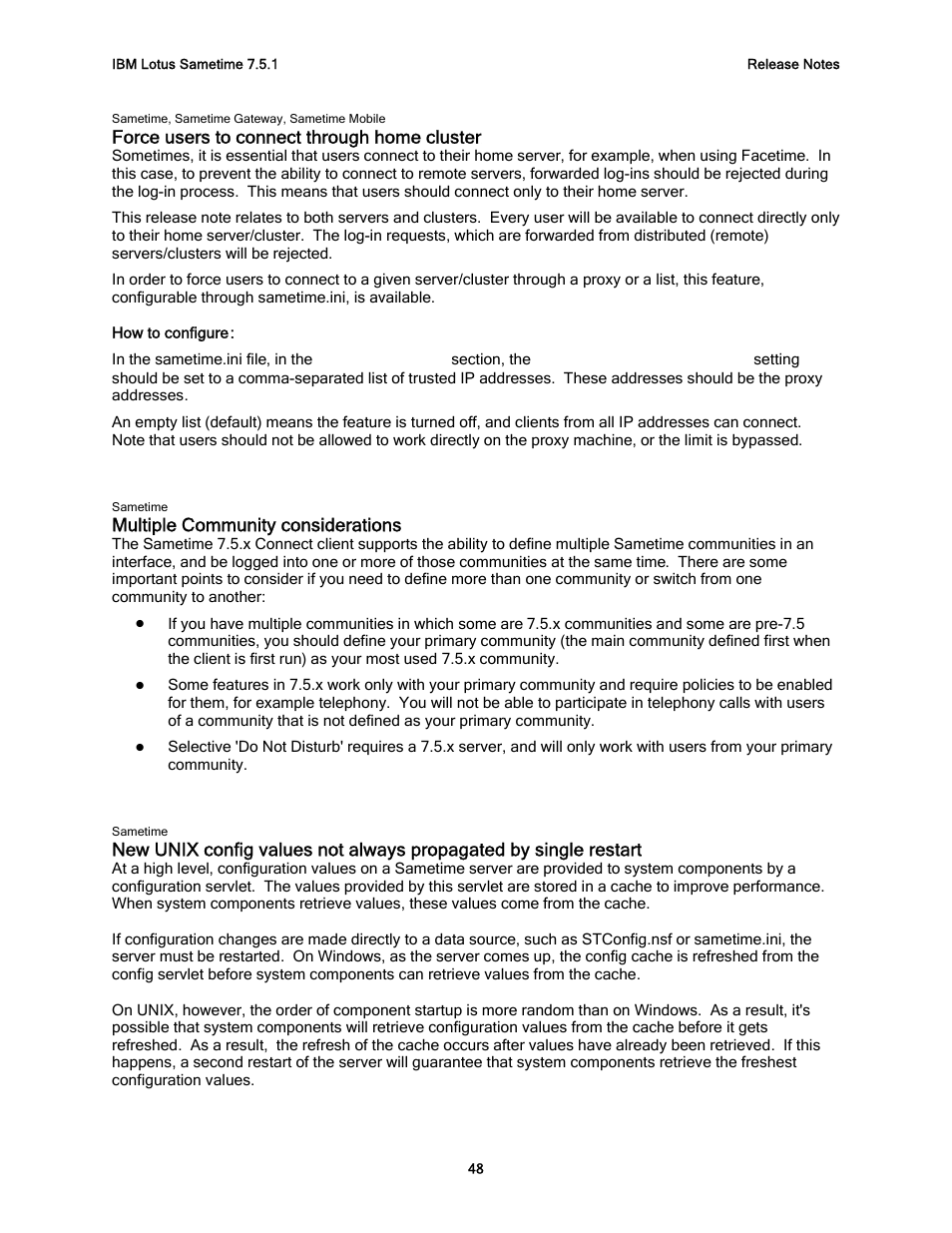 Force users to connect through home cluster, Multiple community considerations | IBM G325-2585-02 User Manual | Page 54 / 90