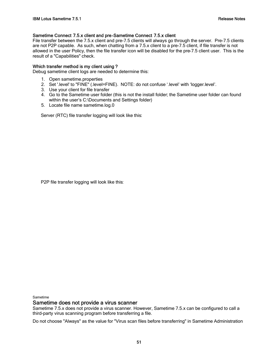 Sametime does not provide a virus scanner | IBM G325-2585-02 User Manual | Page 57 / 90