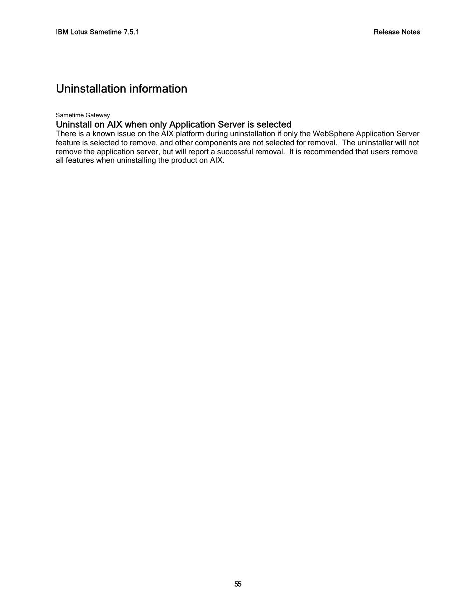 Uninstallation information | IBM G325-2585-02 User Manual | Page 61 / 90