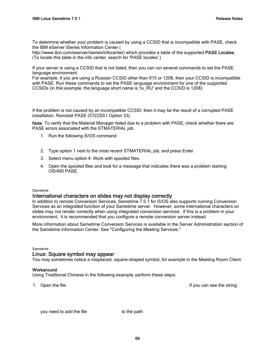 Linux: square symbol may appear | IBM G325-2585-02 User Manual | Page 75 / 90
