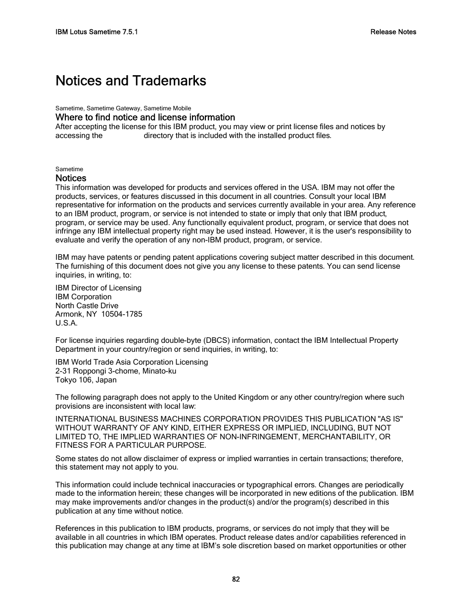 Notices and trademarks, Where to find notice and license information, Notices | IBM G325-2585-02 User Manual | Page 88 / 90