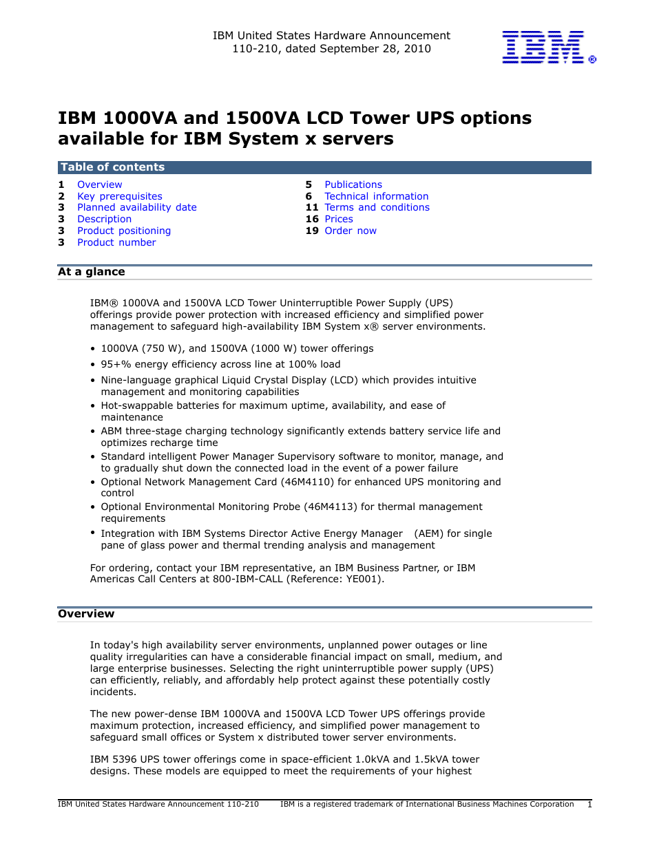 IBM 1500VA User Manual | 20 pages