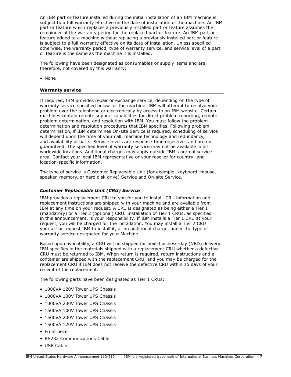 IBM 1500VA User Manual | Page 12 / 20