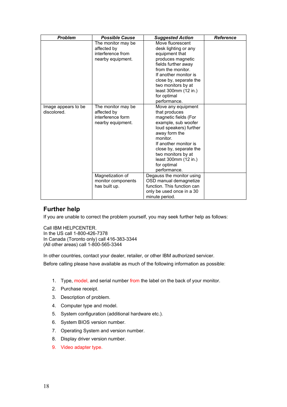 Further help | IBM C220p User Manual | Page 19 / 24