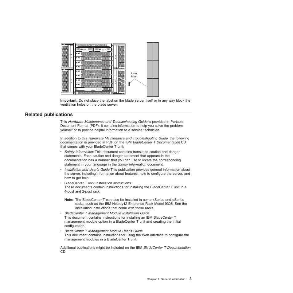 Related publications, Related, Publications | IBM BladeCenter T Type 8720 User Manual | Page 13 / 180