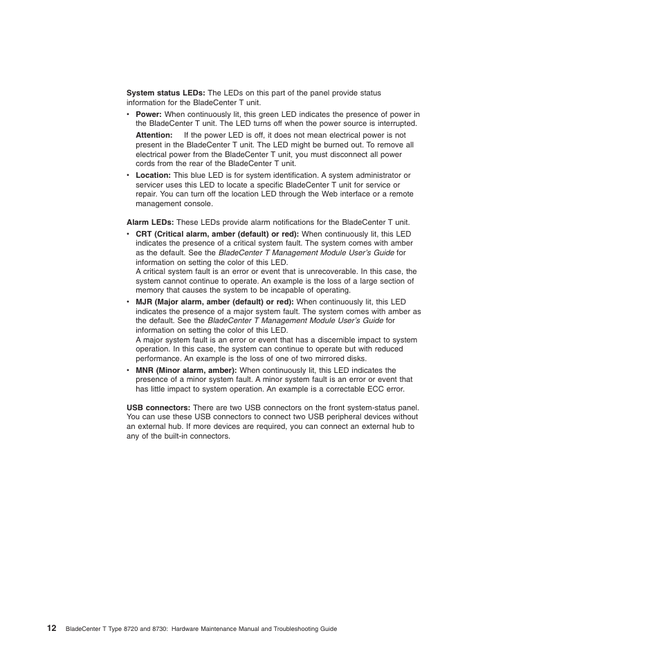 IBM BladeCenter T Type 8720 User Manual | Page 22 / 180