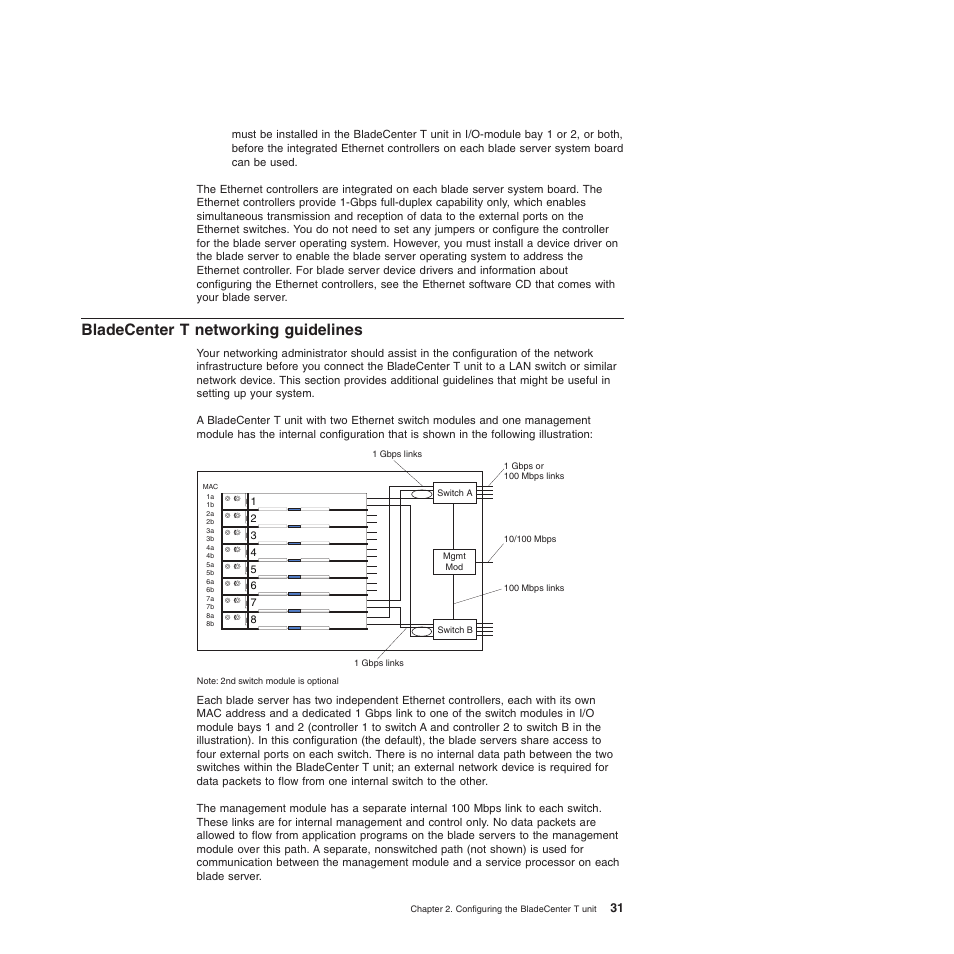 Bladecenter t networking guidelines, Bladecenter, Networking | Guidelines | IBM BladeCenter T Type 8720 User Manual | Page 41 / 180