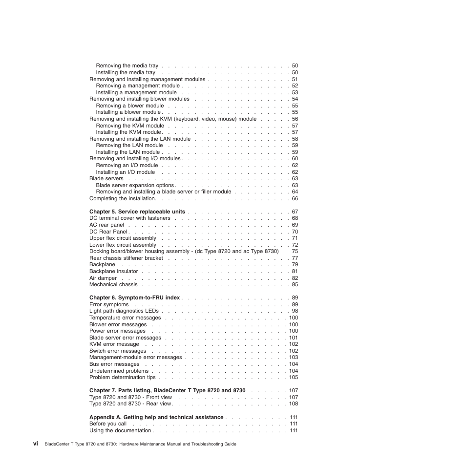 IBM BladeCenter T Type 8720 User Manual | Page 8 / 180