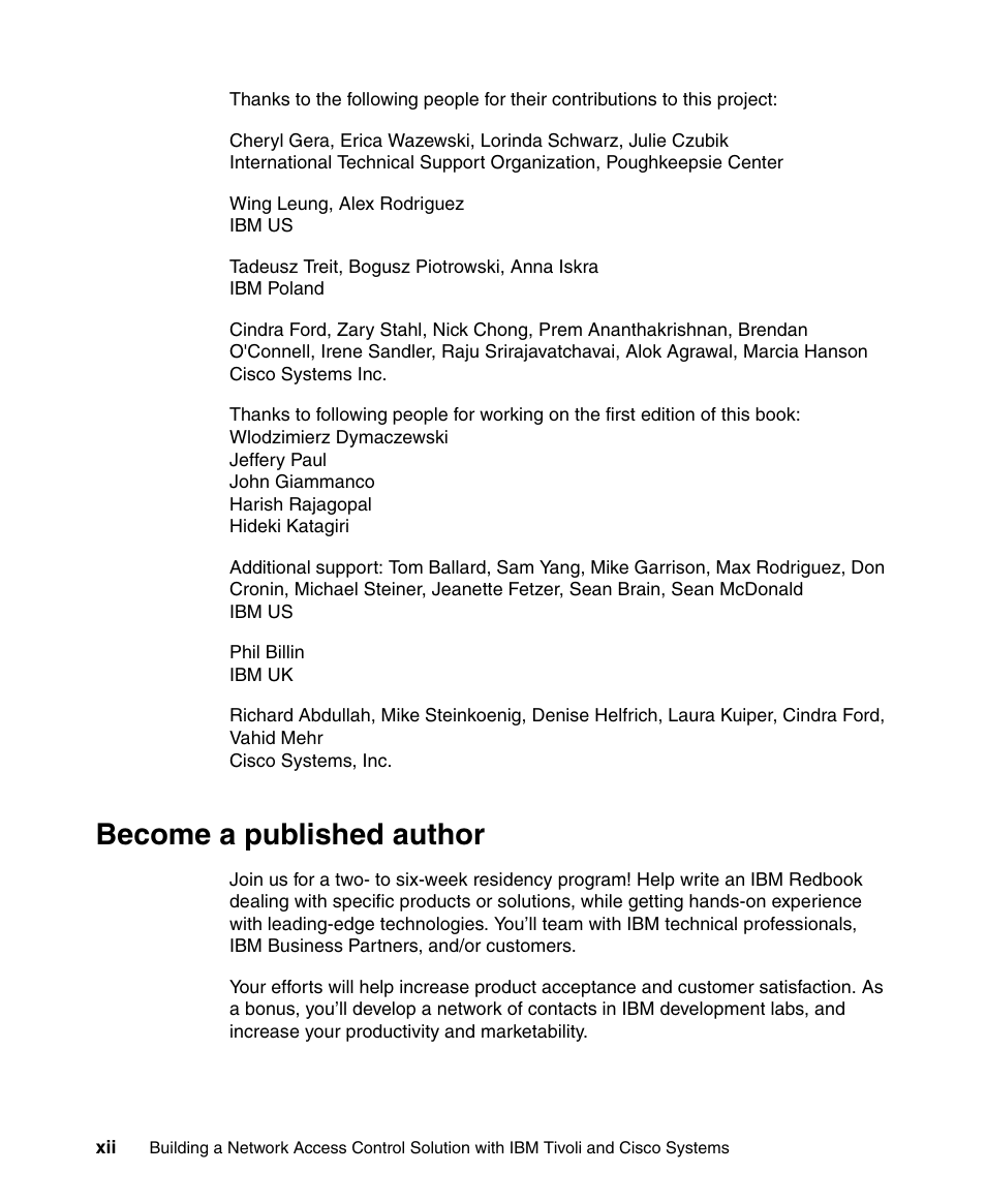 Become a published author | IBM Tivoli and Cisco User Manual | Page 14 / 516