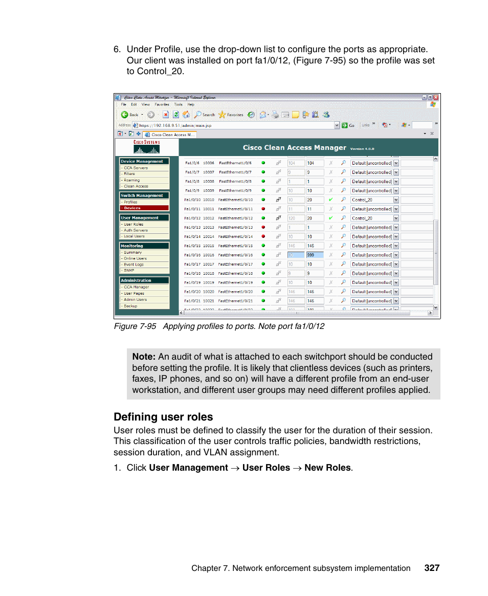 Defining user roles | IBM Tivoli and Cisco User Manual | Page 345 / 516