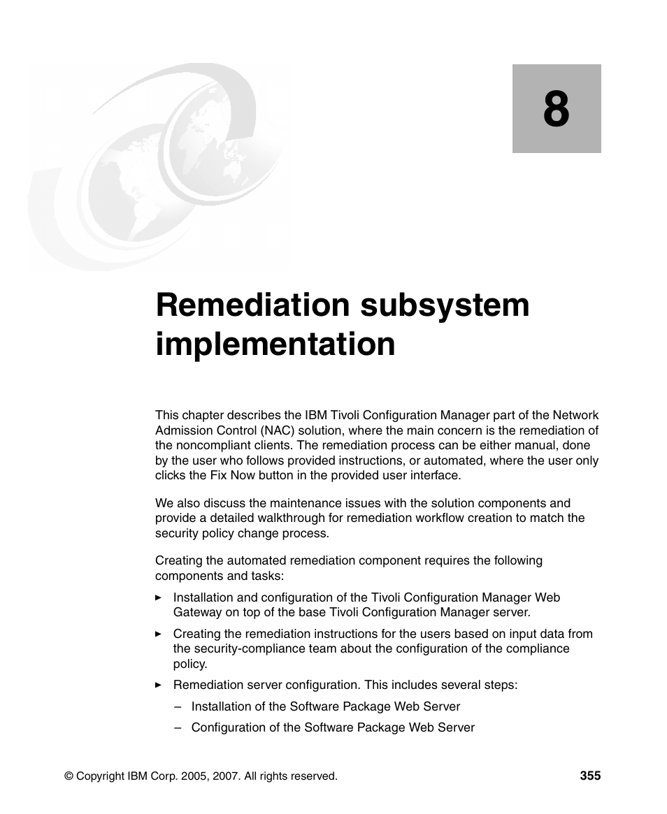 Chapter 8. remediation subsystem implementation, Remediation subsystem implementation | IBM Tivoli and Cisco User Manual | Page 373 / 516