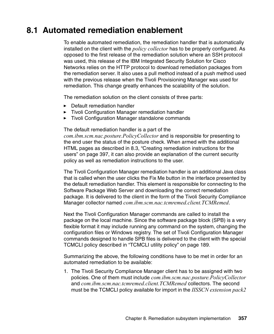 1 automated remediation enablement | IBM Tivoli and Cisco User Manual | Page 375 / 516
