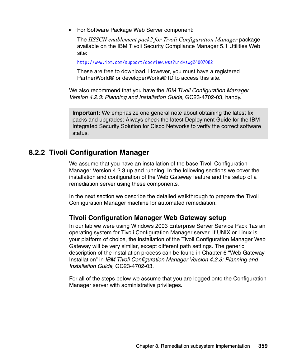 2 tivoli configuration manager | IBM Tivoli and Cisco User Manual | Page 377 / 516