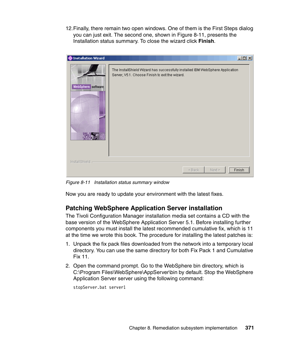 Patching websphere application server installation | IBM Tivoli and Cisco User Manual | Page 389 / 516