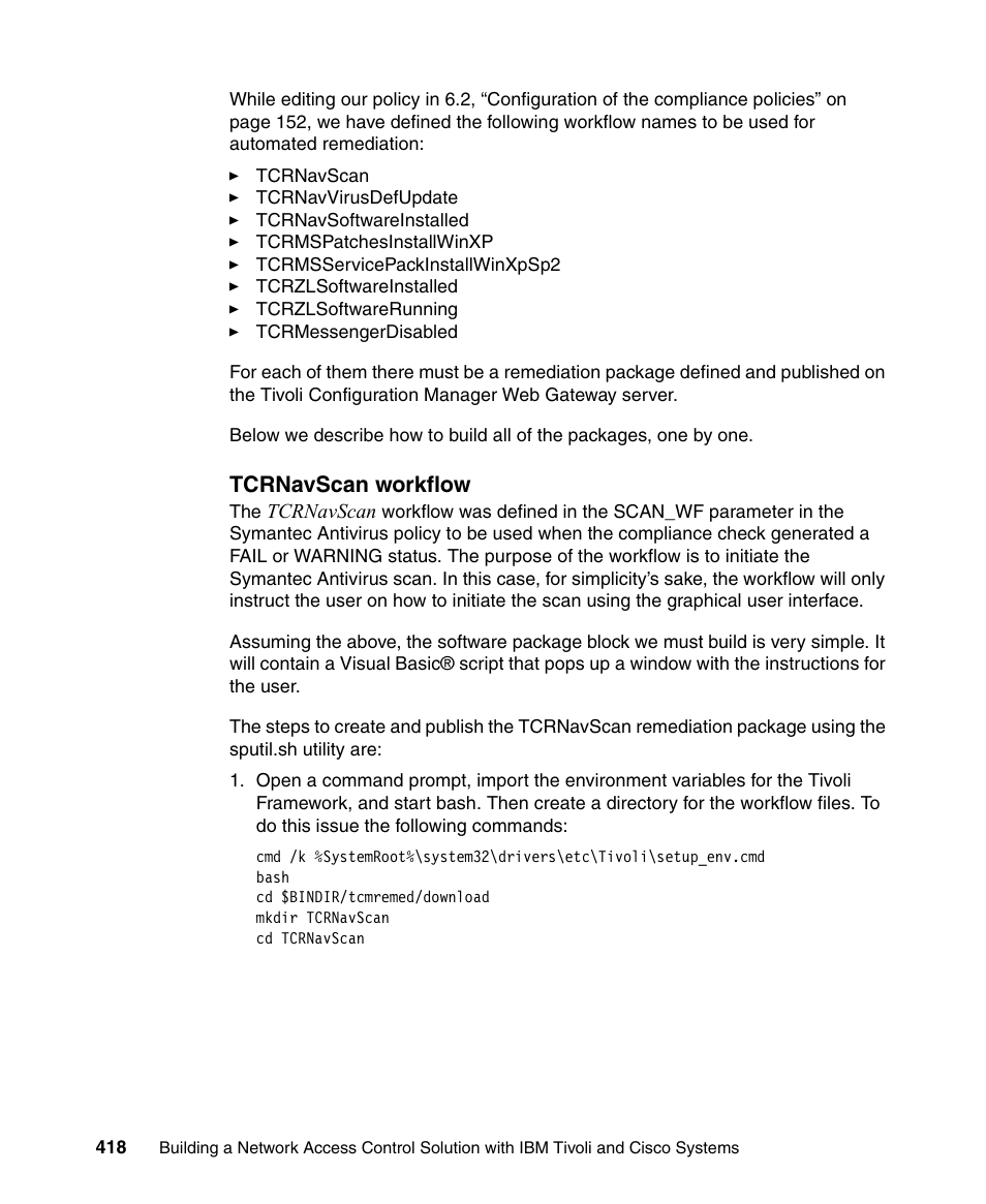 Tcrnavscan workflow | IBM Tivoli and Cisco User Manual | Page 436 / 516