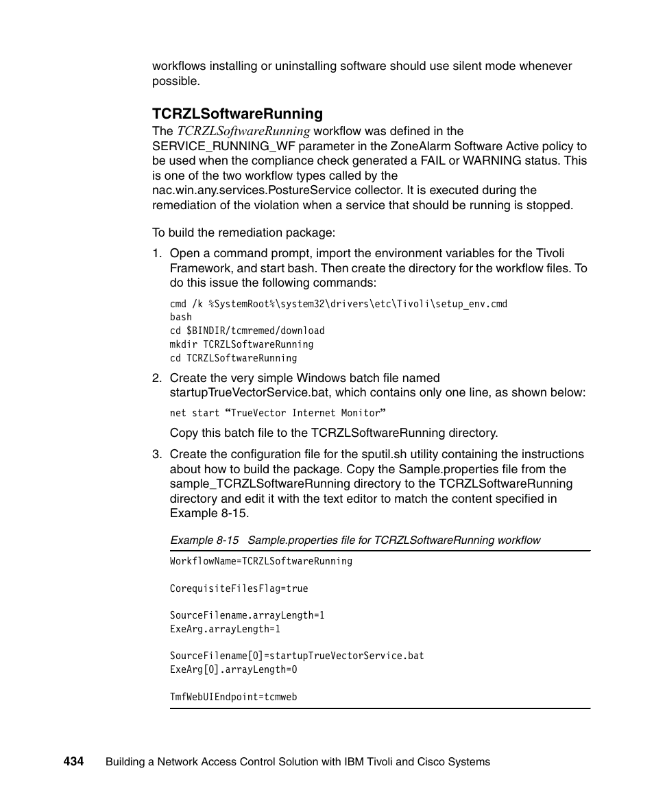 Tcrzlsoftwarerunning | IBM Tivoli and Cisco User Manual | Page 452 / 516