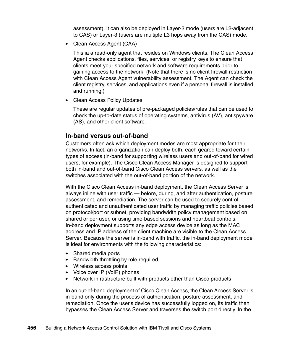 In-band versus out-of-band | IBM Tivoli and Cisco User Manual | Page 474 / 516