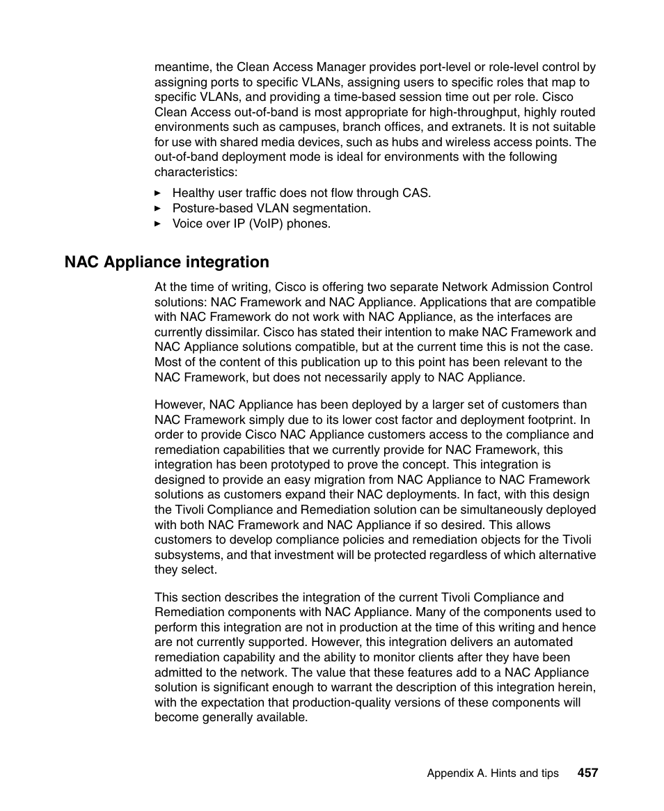 Nac appliance integration | IBM Tivoli and Cisco User Manual | Page 475 / 516