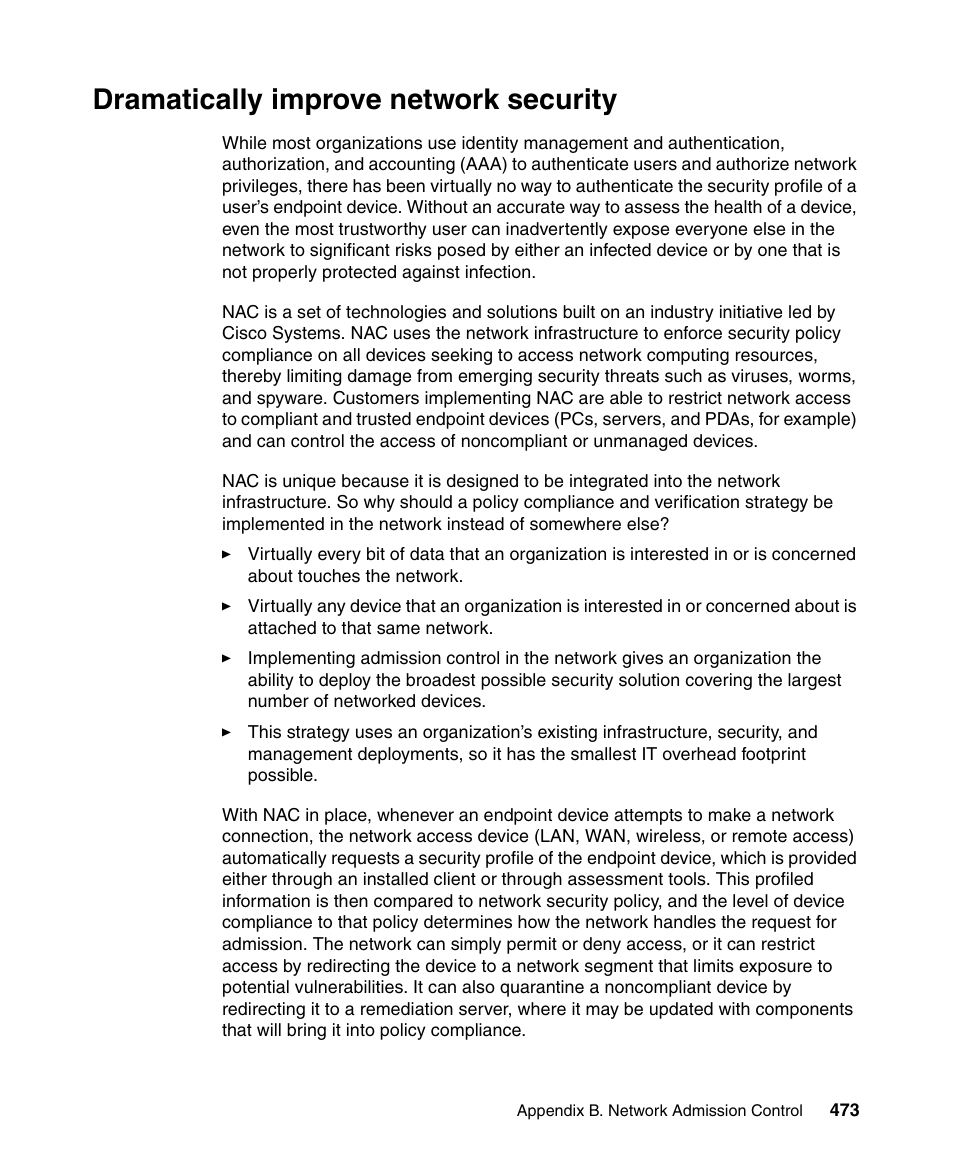 Dramatically improve network security | IBM Tivoli and Cisco User Manual | Page 491 / 516