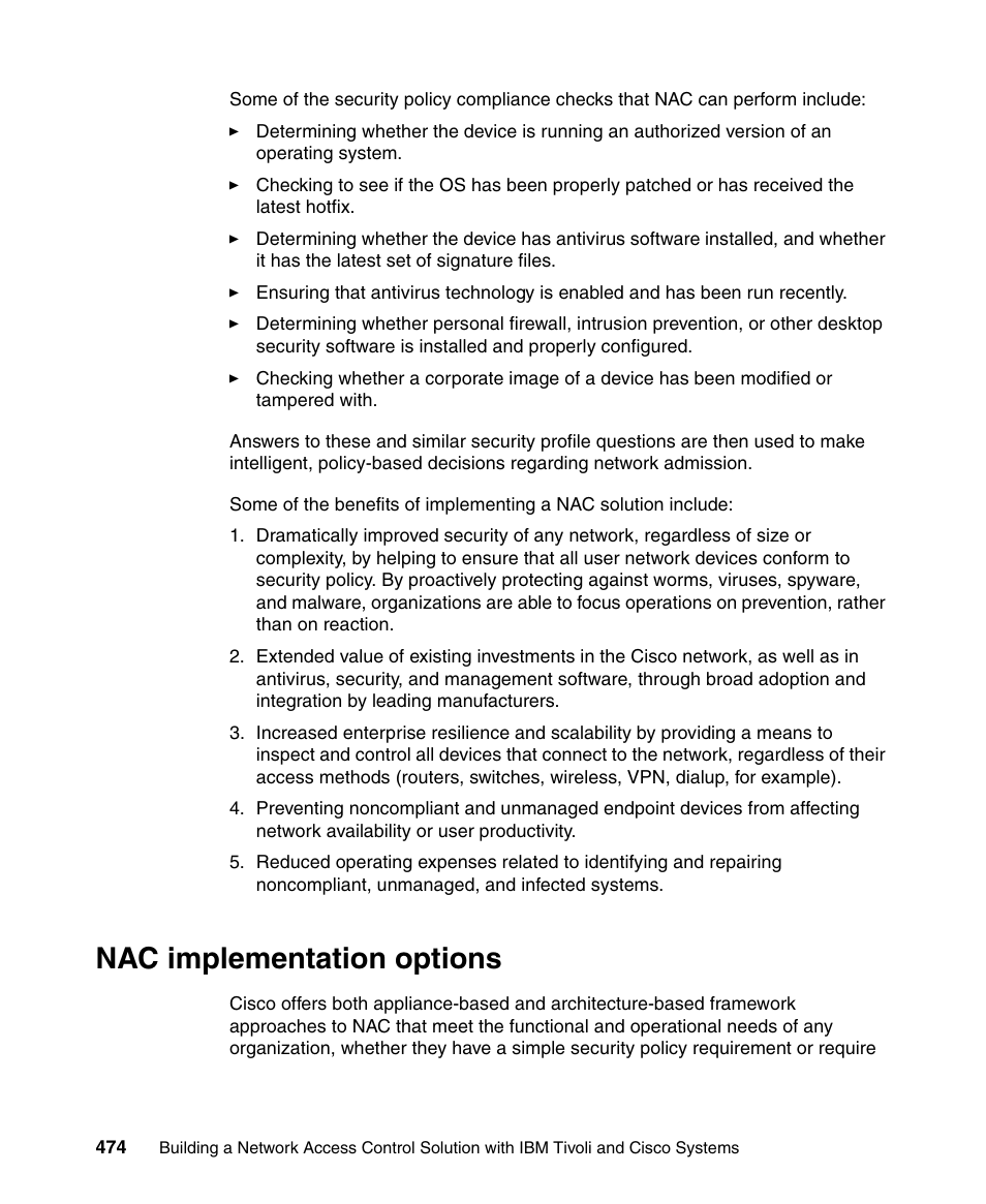 Nac implementation options | IBM Tivoli and Cisco User Manual | Page 492 / 516