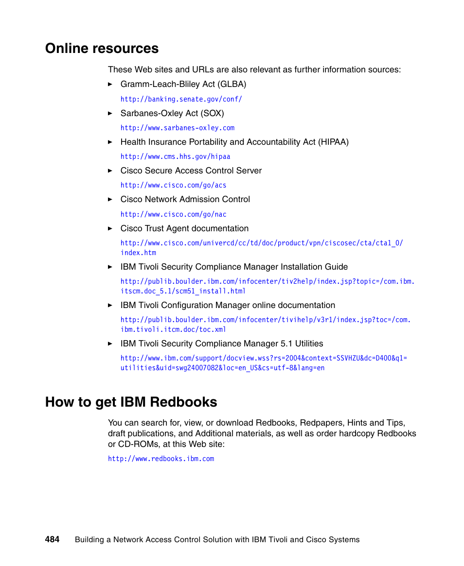 Online resources, How to get ibm redbooks, Online resources how to get ibm redbooks | IBM Tivoli and Cisco User Manual | Page 502 / 516