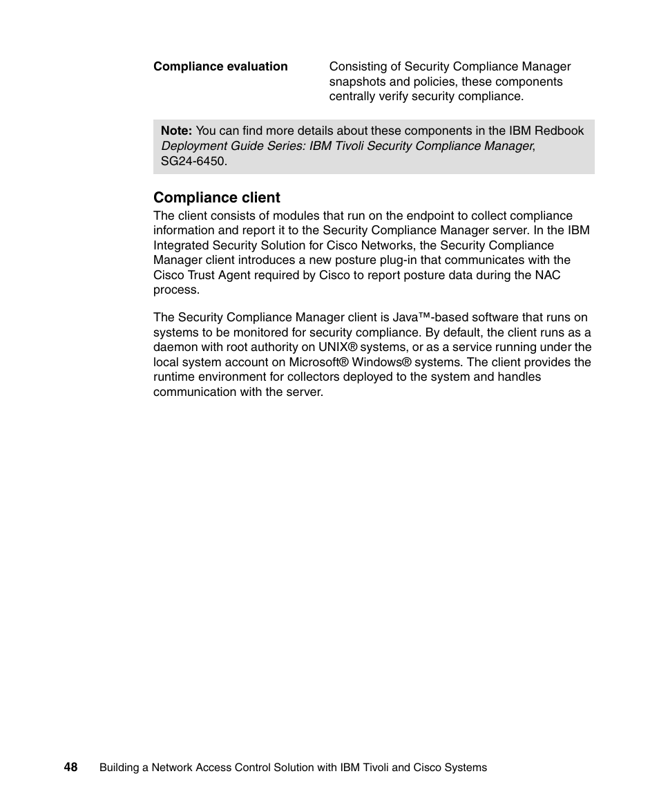 Compliance client | IBM Tivoli and Cisco User Manual | Page 66 / 516