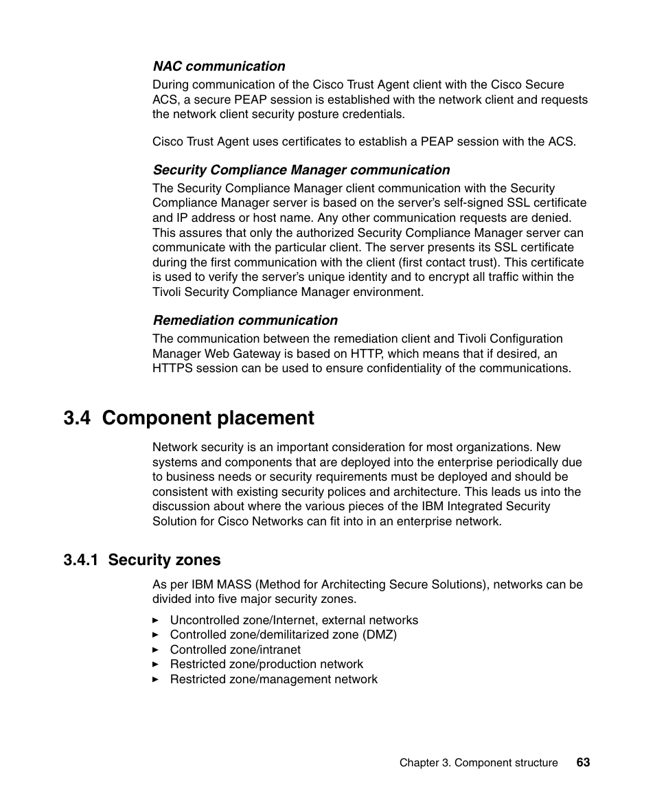 4 component placement, 1 security zones | IBM Tivoli and Cisco User Manual | Page 81 / 516
