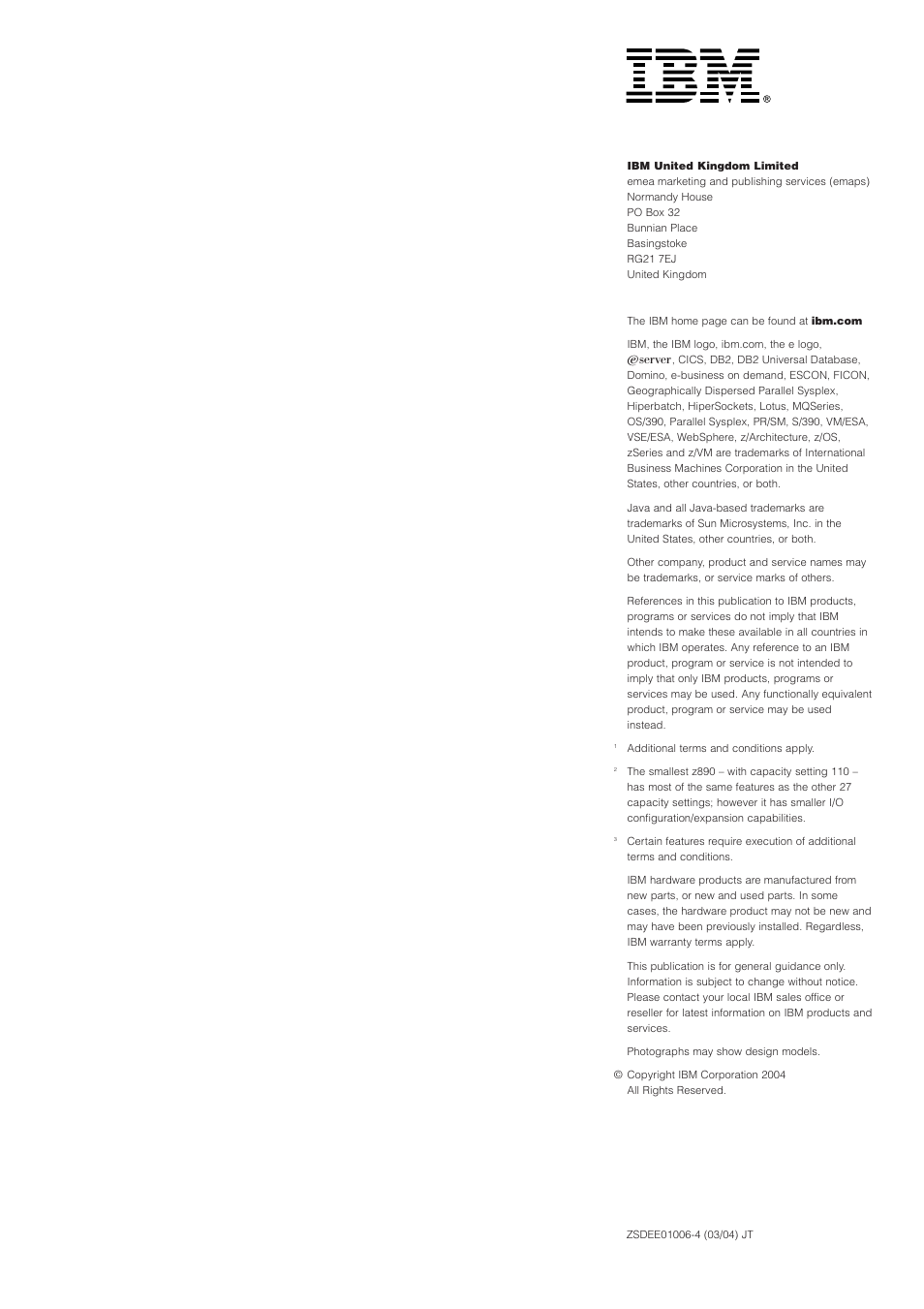 IBM ZSERIES 890 User Manual | Page 12 / 12