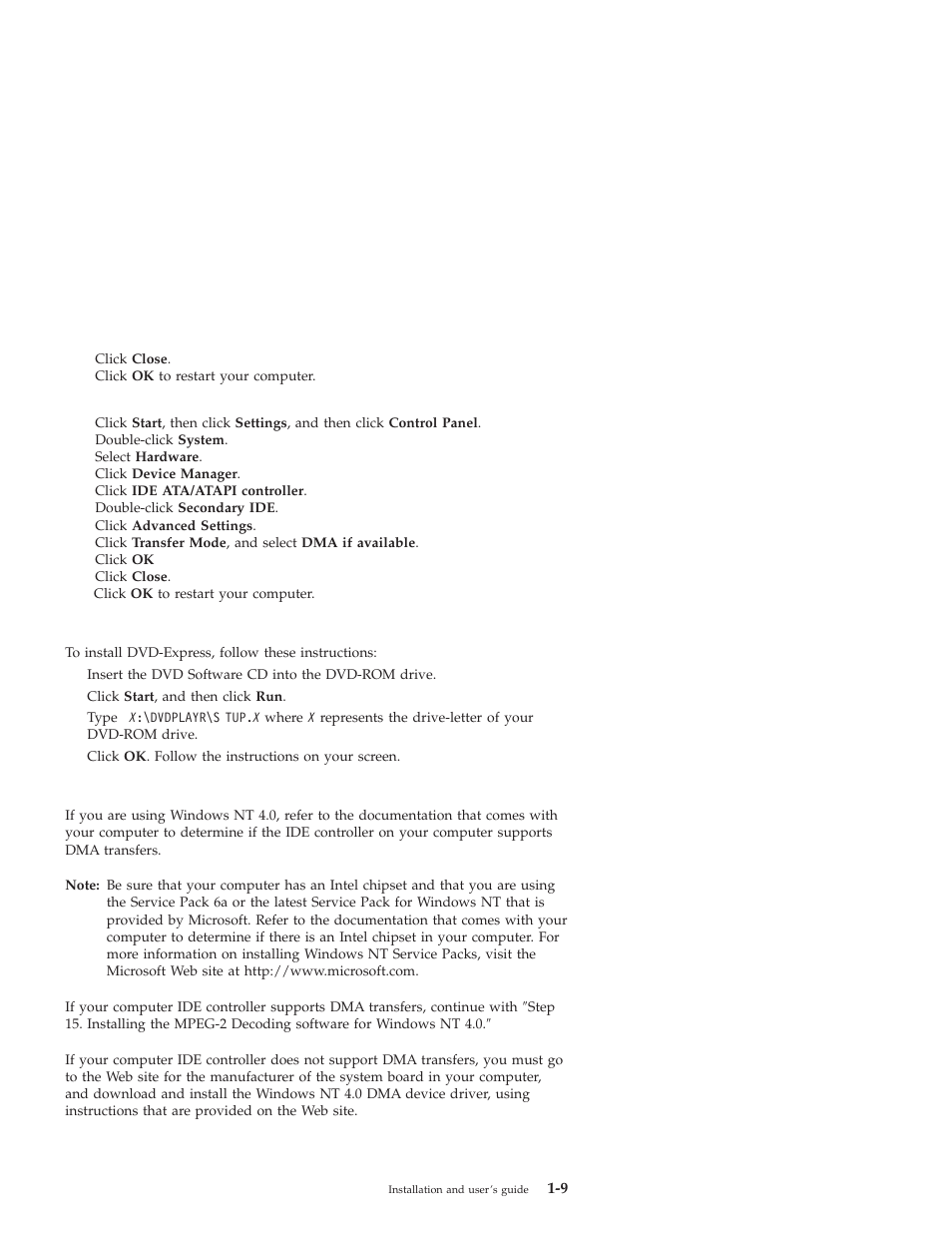 Installing the dvd-viewing software, Step 9. verifying software for windows nt 4.0 | IBM 10K0001 User Manual | Page 17 / 20