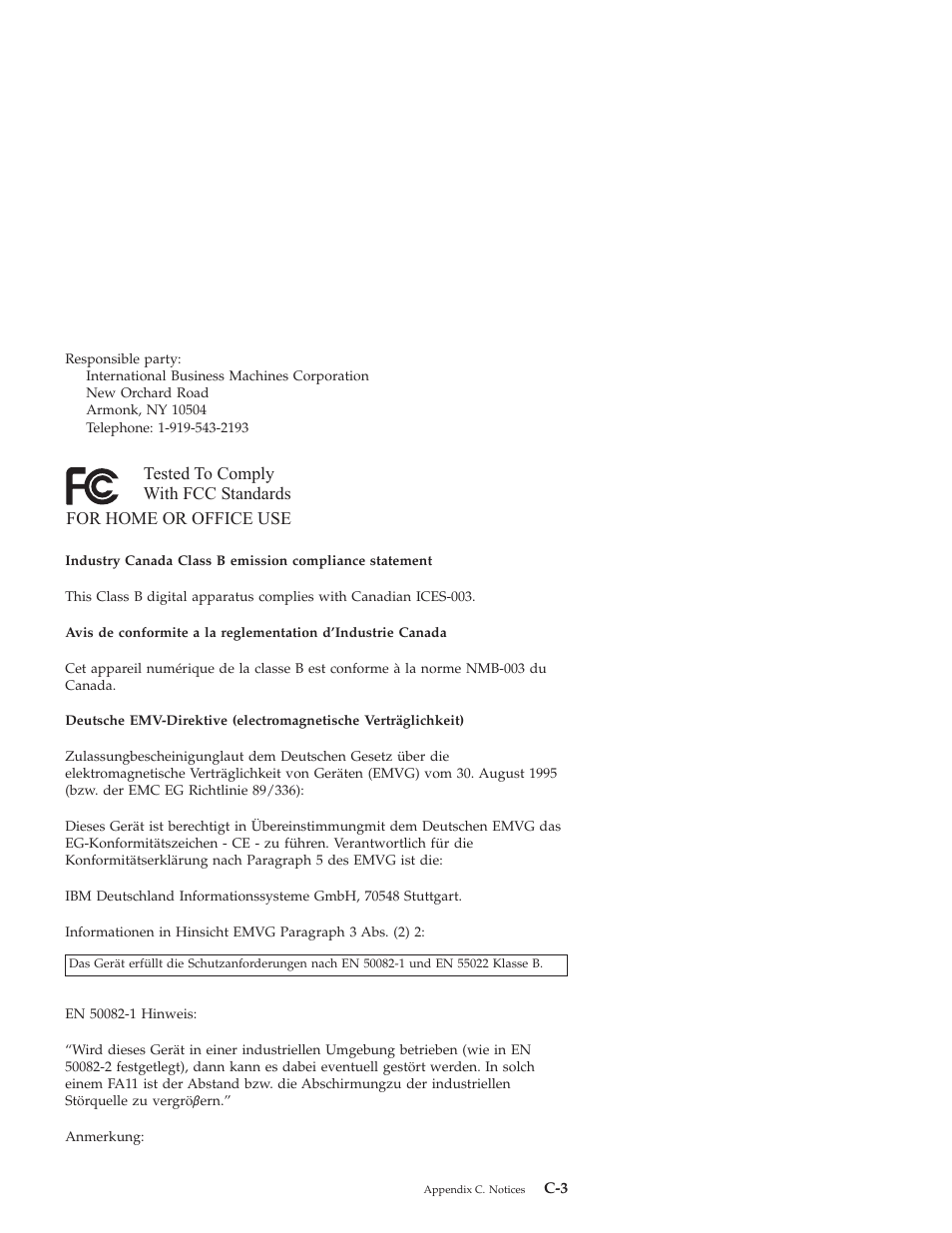 Federal communications commission (fcc) statement | IBM 31P8128 User Manual | Page 107 / 112