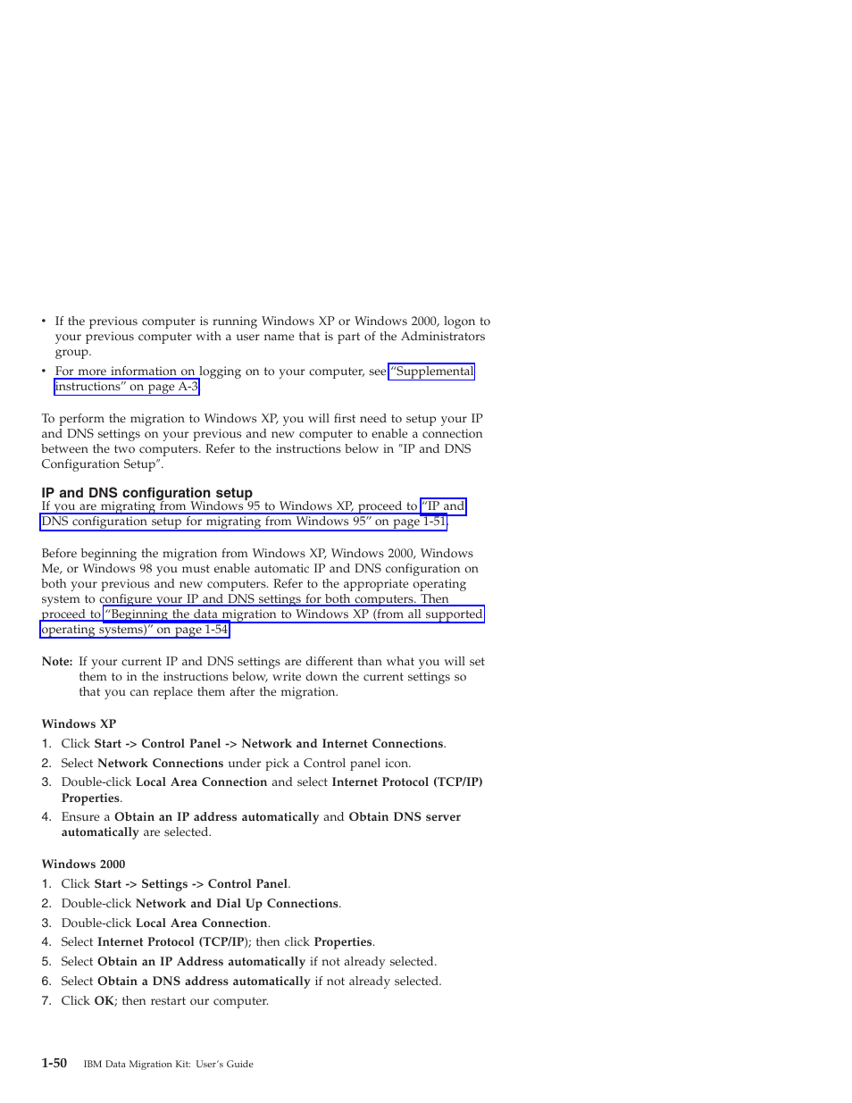 Ip and dns configuration setup | IBM 31P8128 User Manual | Page 58 / 112