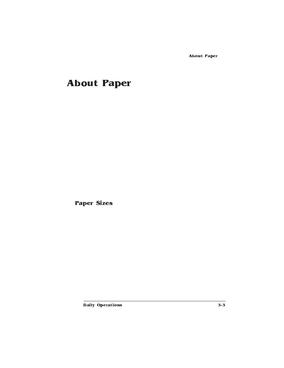 About paper, Paper sizes | IBM 1725 SLS User Manual | Page 105 / 328