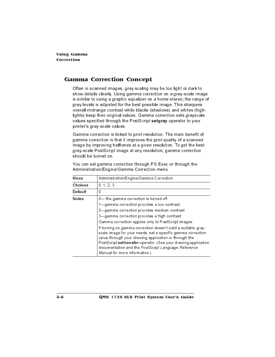 Gamma correction concept | IBM 1725 SLS User Manual | Page 132 / 328