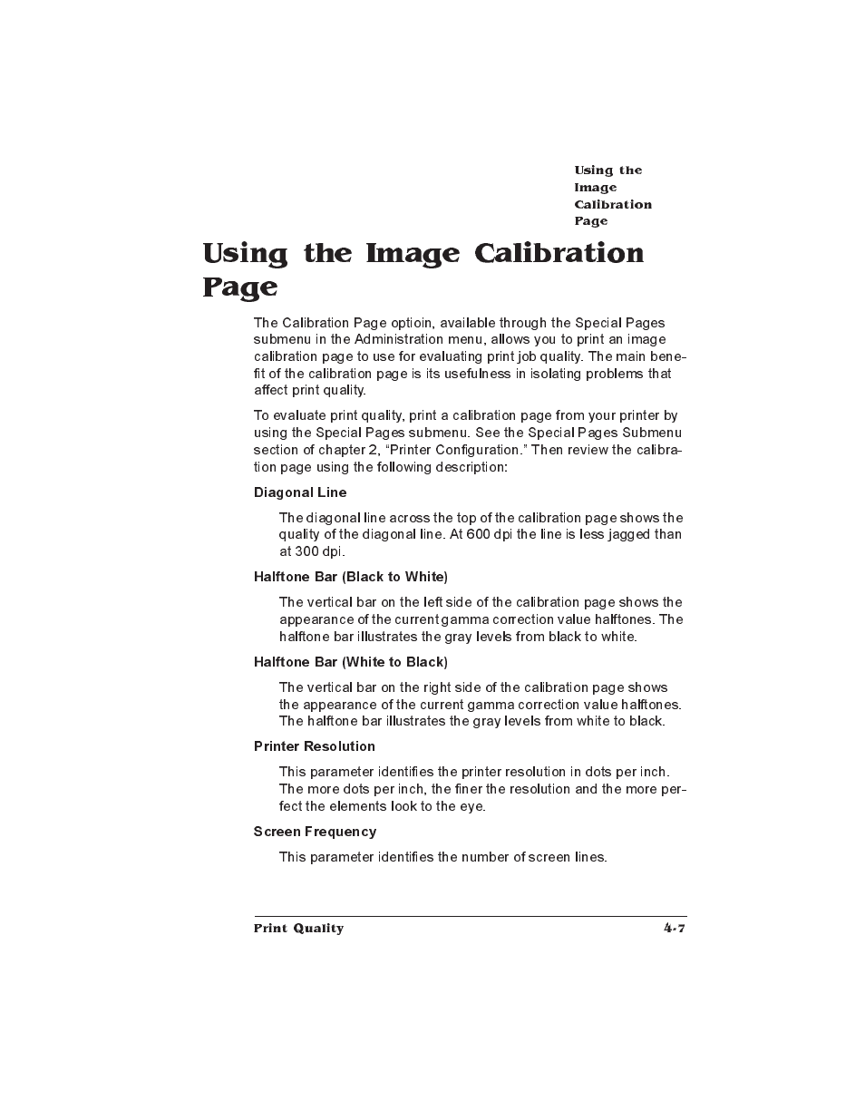 Using the image calibration page | IBM 1725 SLS User Manual | Page 133 / 328