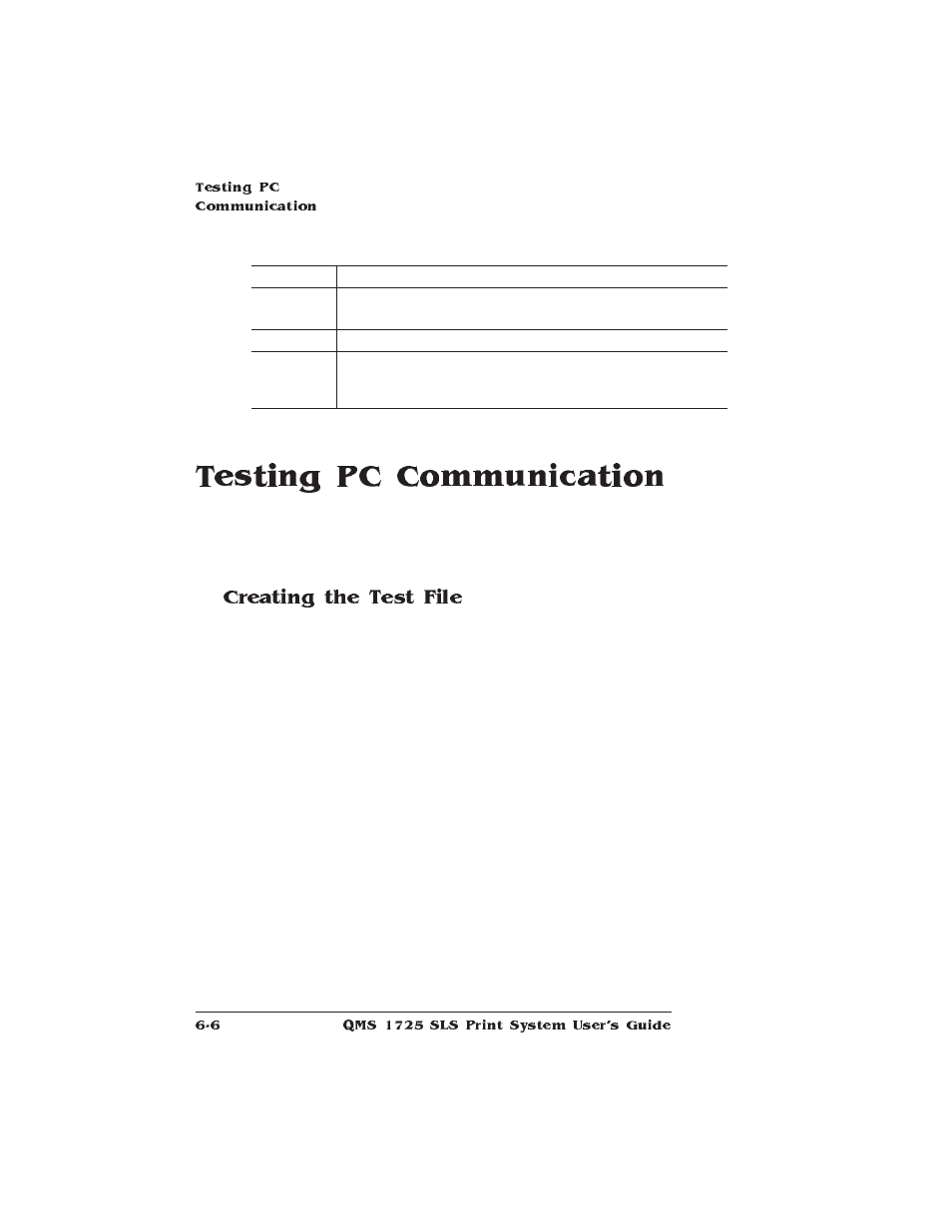 Testing pc communication, Creating the test file | IBM 1725 SLS User Manual | Page 152 / 328