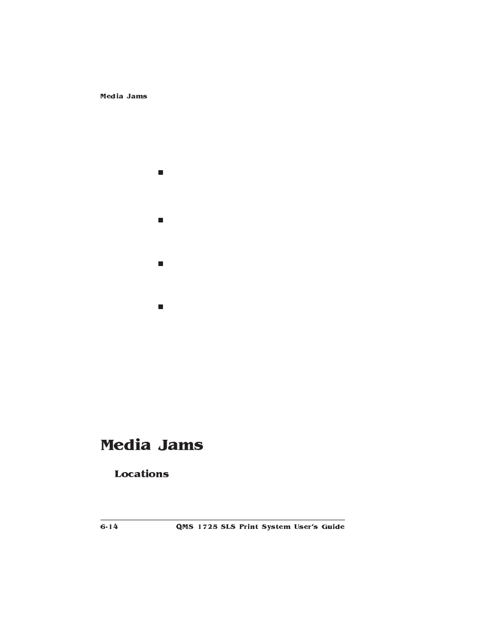 Media jams, Locations | IBM 1725 SLS User Manual | Page 160 / 328