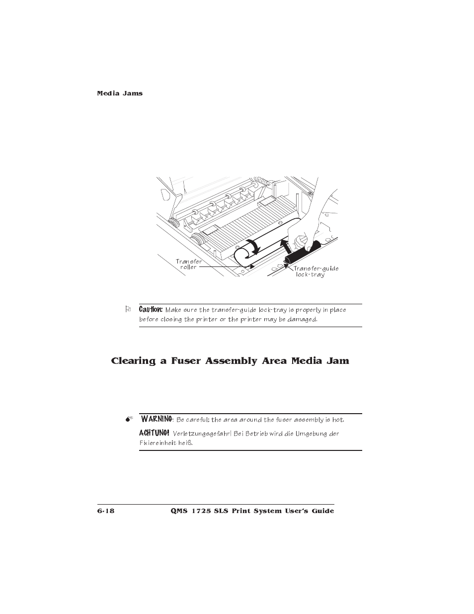 Clearing a fuser assembly area media jam | IBM 1725 SLS User Manual | Page 164 / 328