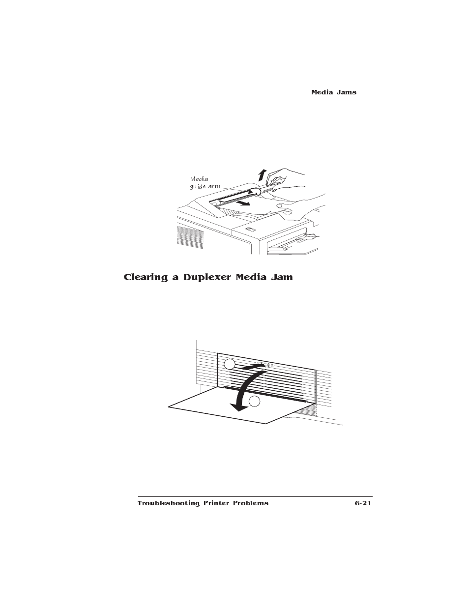 Clearing a duplexer media jam | IBM 1725 SLS User Manual | Page 167 / 328