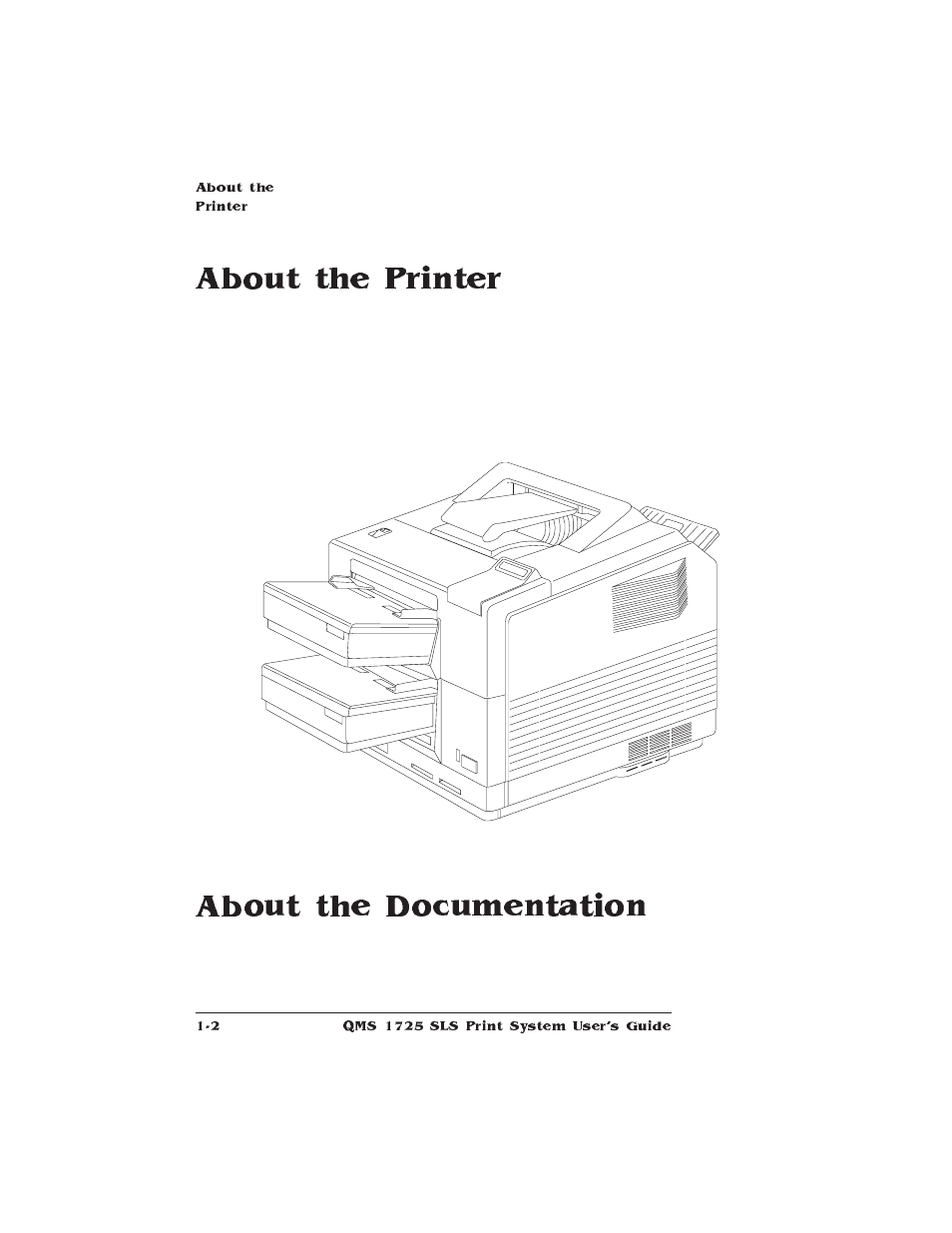 About the printer, About the documentation | IBM 1725 SLS User Manual | Page 18 / 328